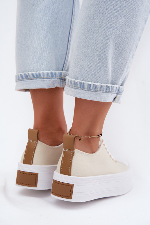 Beige casual schoenen met platform Amalfi