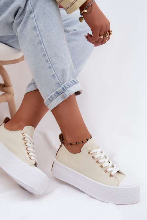 Vrijetijdsschoenen met platform beige Amalfi