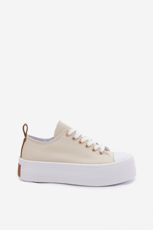 Beige casual schoenen met platform Amalfi