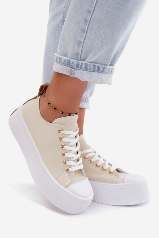 Chaussures décontractées beiges avec plateforme Amalfi