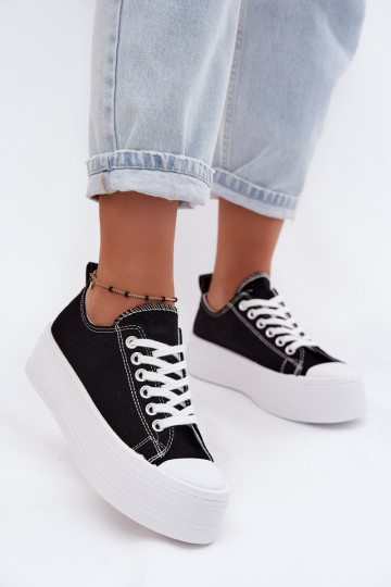 Zwarte casual schoenen met platform Amalfi