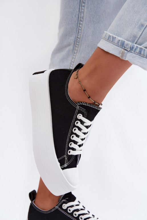 Freizeitschuhe mit einer Plattform schZuarze Farbe Amalfi