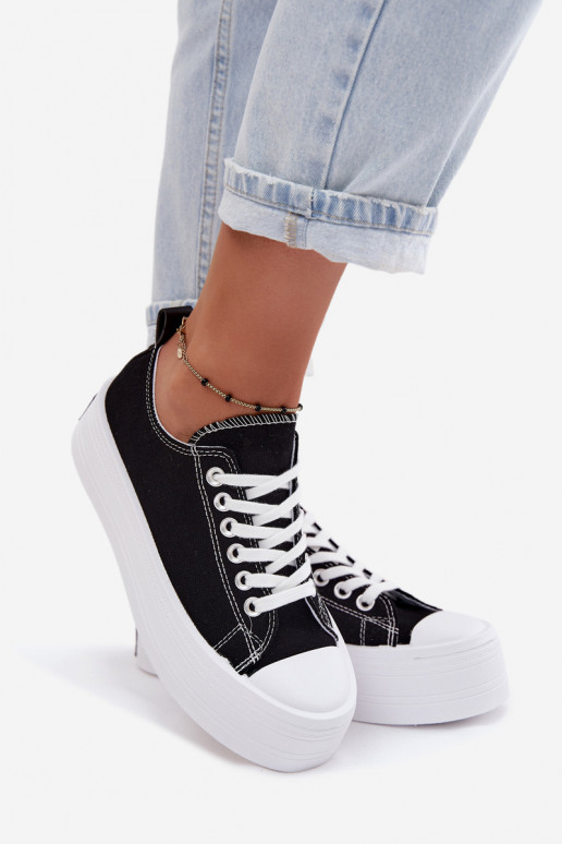 Freizeitschuhe mit einer Plattform schZuarze Farbe Amalfi