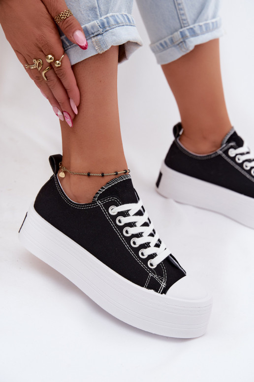 Zwarte casual schoenen met platform Amalfi