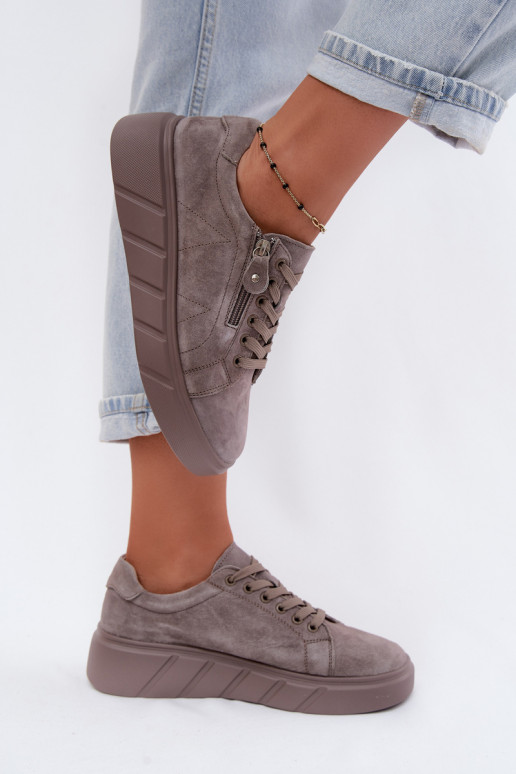 Chaussures à plateforme pour femmes en daim synthétique couleur sable Luna