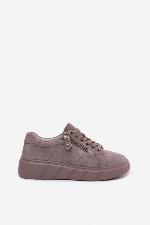 Chaussures à plateforme pour femmes en daim synthétique couleur sable Luna