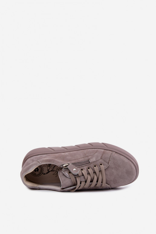 Chaussures à plateforme pour femmes en daim synthétique couleur sable Luna