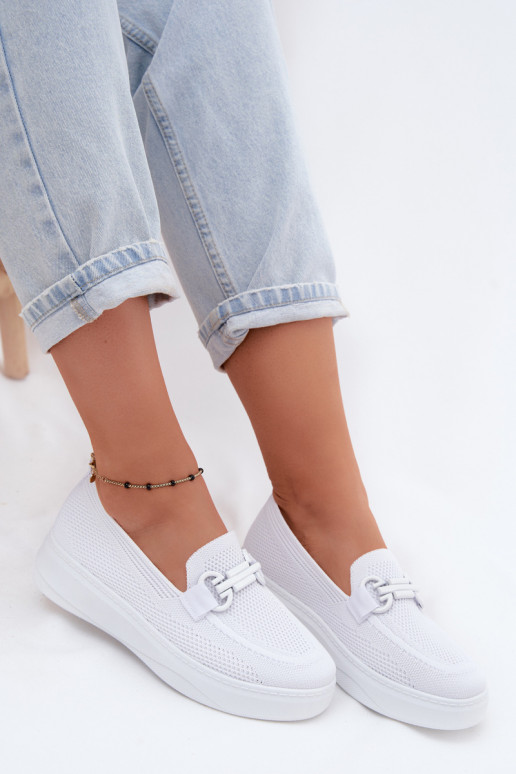 Chaussures à plateforme pour femmes avec ornements en blanc Freshy