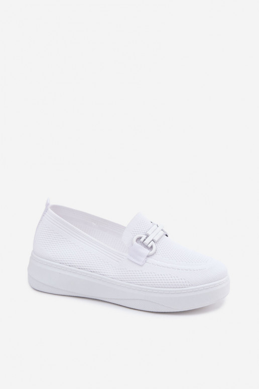 Damen-Platform-Schuhe mit Ornamenten in Weiß Freshy