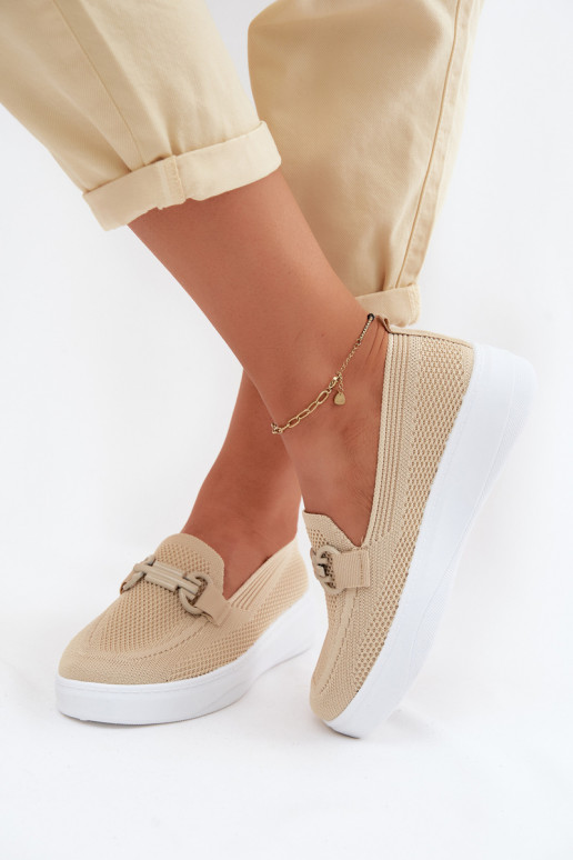 materiaal schoenen Dames met platform met ornamenten beige Freshy