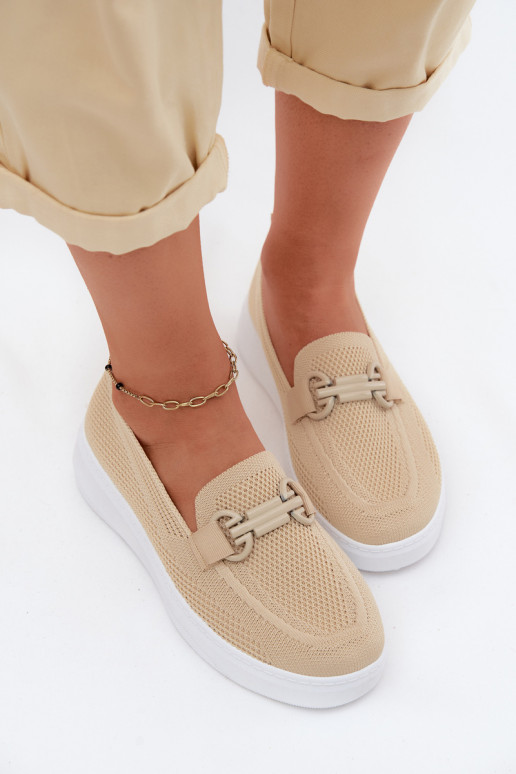 materiaal schoenen Dames met platform met ornamenten beige Freshy
