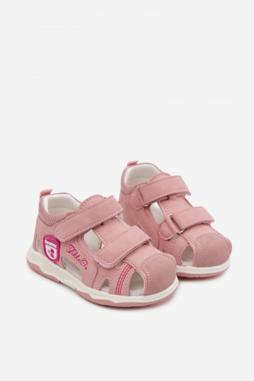 Kindersandalen mit Klettverschlüssen in Rosa Ambera
