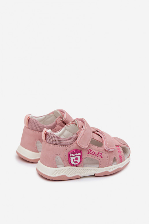 Sandales pour enfants avec fermetures adhésives de couleur rose Ambera