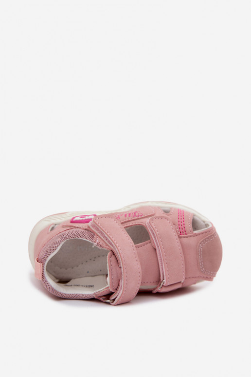 Sandalen für Kinder mit Klebeverschlüssen pinke Farbe Ambera