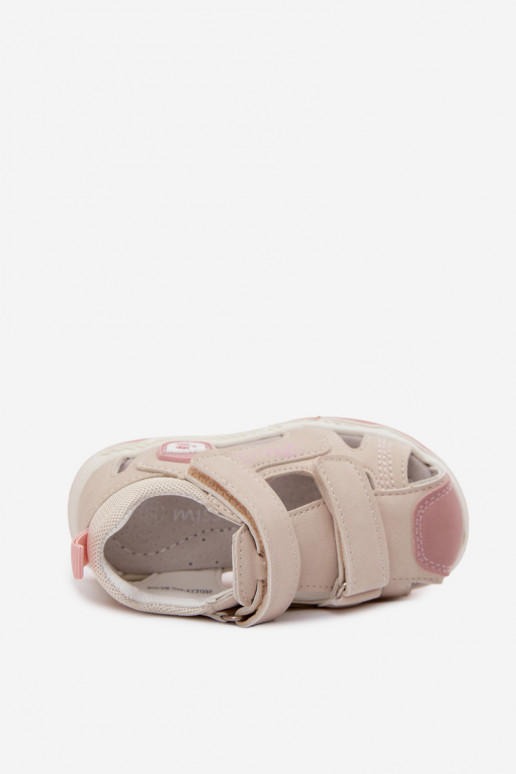sandalen voor kinderen met zelfklevende bevestigingsmiddelen beige Ambera