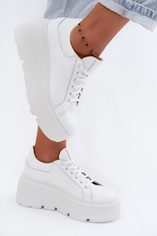Damen-Sneaker mit Plattform in Weiß Zazoo N1000S3