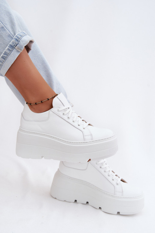 Damen-Sneaker mit Plattform in Weiß Zazoo N1000S3