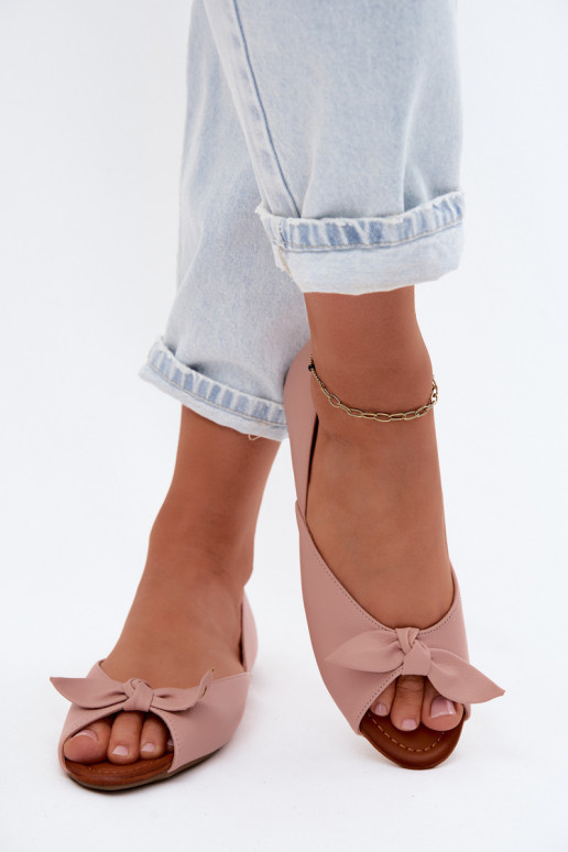 Damen-Ballerinas mit offenen Zehen in Rosa Vinceza 22-17201