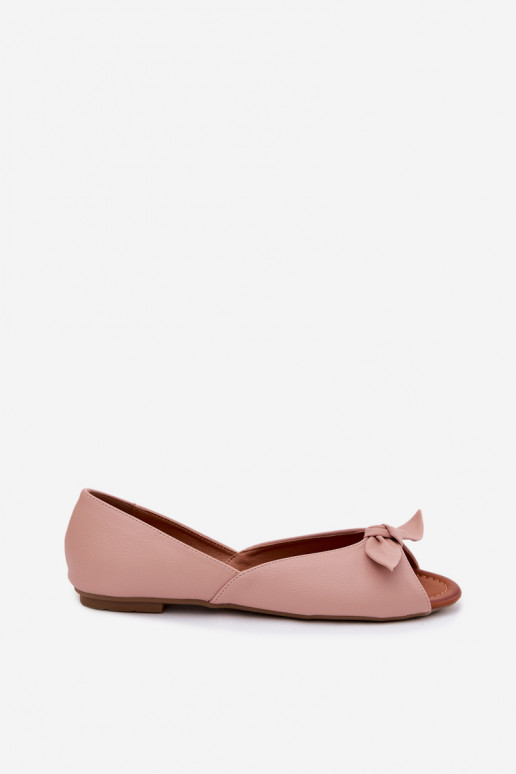 Damen-Ballerinas mit offenen Zehen in Rosa Vinceza 22-17201