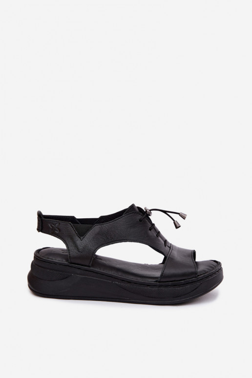 Dames platform sandalen in zwarte kleur Tai turiciejka I7646-01