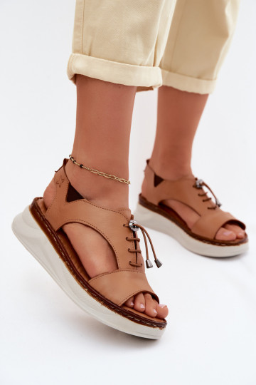 Dames platform sandalen in bruine barve Tai turiciejka I7646-29