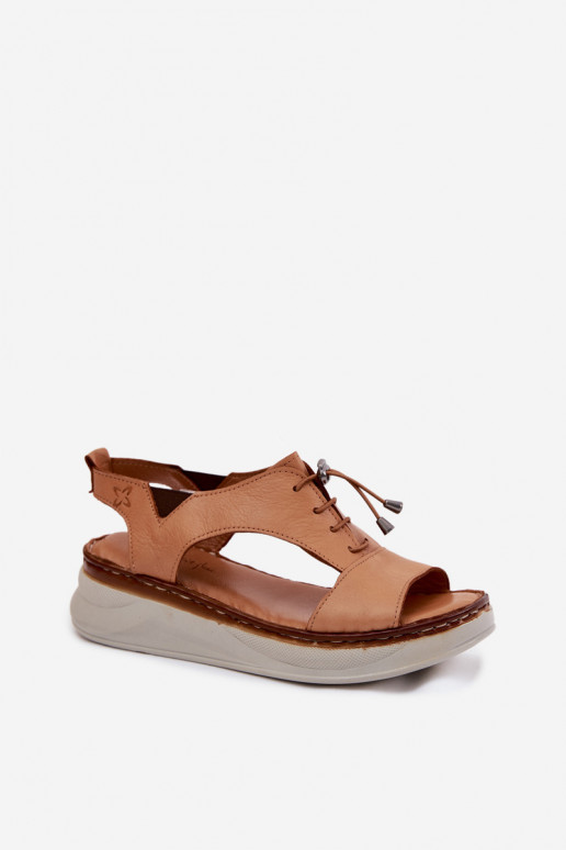 Dames sandalen Dames met platform Het heeftciejka I7646-29 bruine kleur