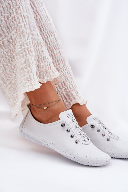Dames leren schoenen in witte kleur Artiker 54C0838
