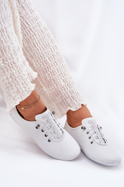 Dames leren schoenen in witte kleur Artiker 54C0838