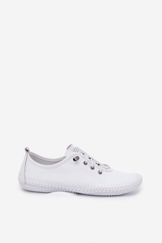 Chaussures en cuir pour femmes de couleur blanche Artiker 54C0838