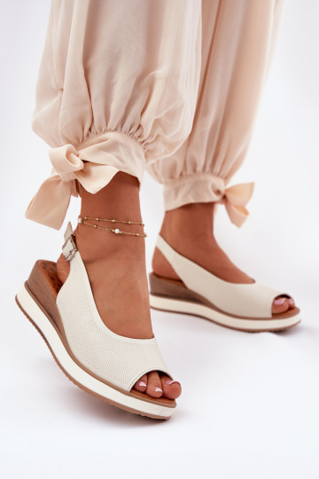 Leer Platform sandalen Artiker 56C2316 ivoor