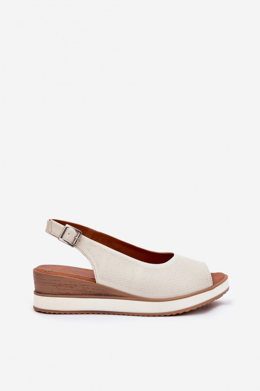 Leren platform sandalen in ivoorkleur Artiker 56C2316