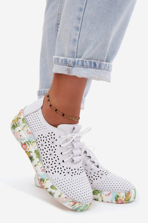 Leer met elementen van opengeInerkt schoenen Dames met platform Artiker 54C1604 Initte kleur