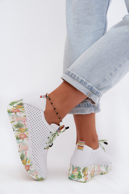 Leer schoenen met platform Artiker 58C0598 Initte kleur