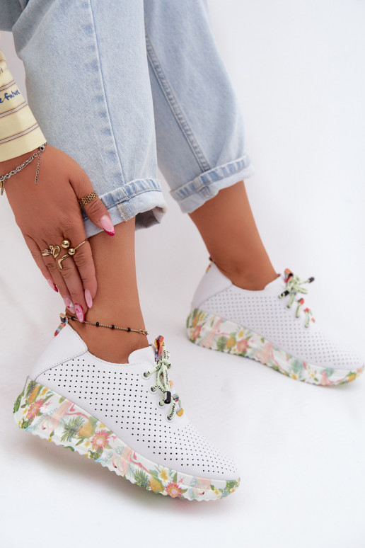 Leren platform schoenen in witte kleur Artiker 58C0598