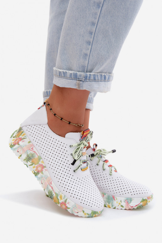 Peau chaussures avec une plateforme Artiker 58C0598 couleur blanche