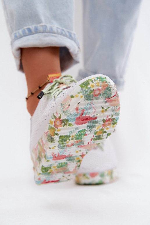 Lederplattformschuhe in weiß Artiker 58C0598