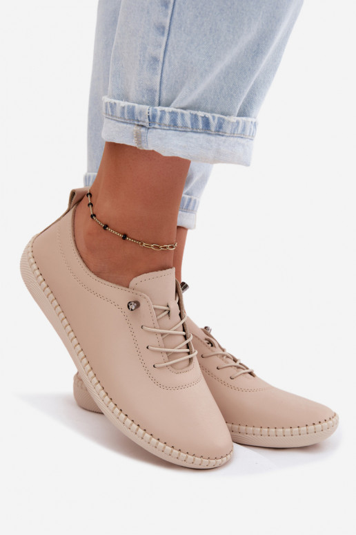 Dames leren schoenen in zandkleur Artiker 58C3070