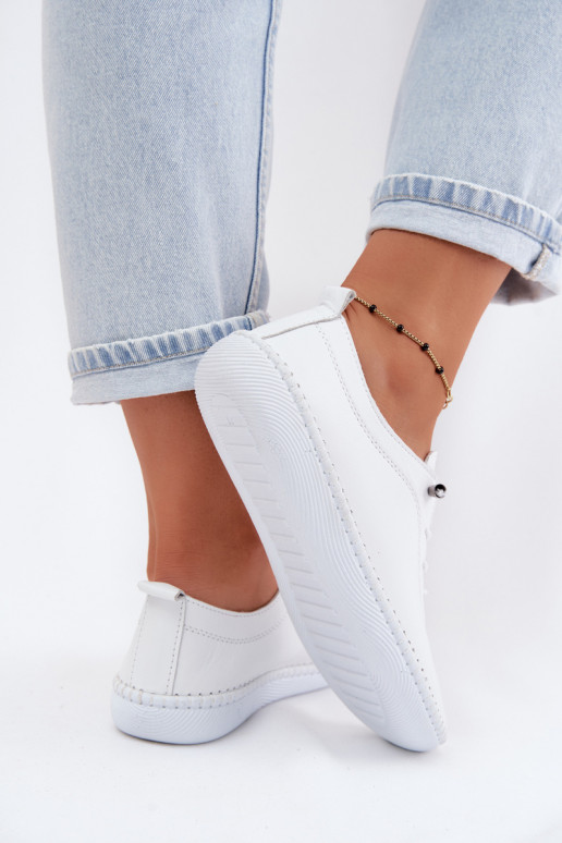 Dames leren schoenen in witte kleur Artiker 58C3069