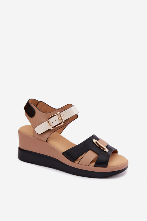 Dames sandalen Dames met platform Met Strepen Artiker 58C0316 beige-zInart