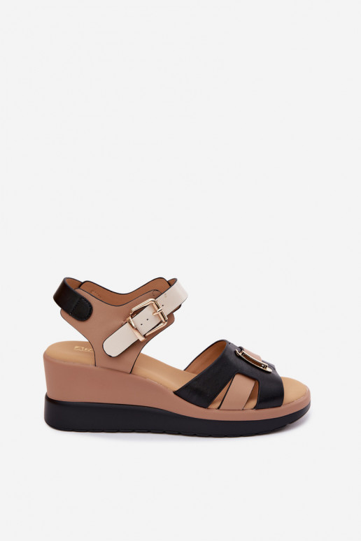 Dames sandalen Dames met platform Met Strepen Artiker 58C0316 beige-zInart