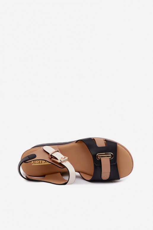 Dames sandalen Dames met platform Met Strepen Artiker 58C0316 beige-zInart