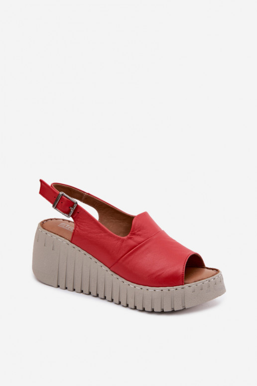 Sandales pour femmesActivéturalnej Skóry avec une plateforme Artiker 58C3373 couleur rouge