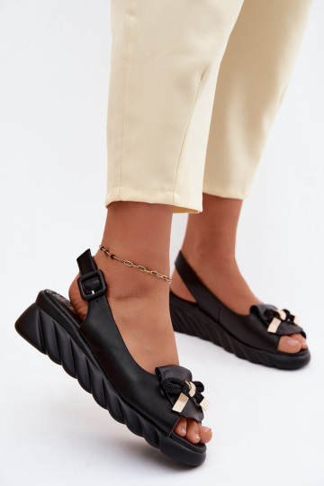 Sandales femmes noires avec plateforme et ornements Artiker 58C0055 2