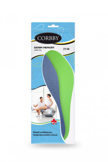 CORBBY DENIM MEMORY zolen met traagschuim