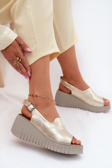 Dames sandalenOpturalnej Skóry met platform Artiker 58C3368 gouden kleur
