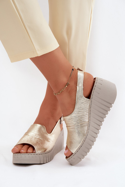 Dames sandalenOpturalnej Skóry met platform Artiker 58C3368 gouden kleur