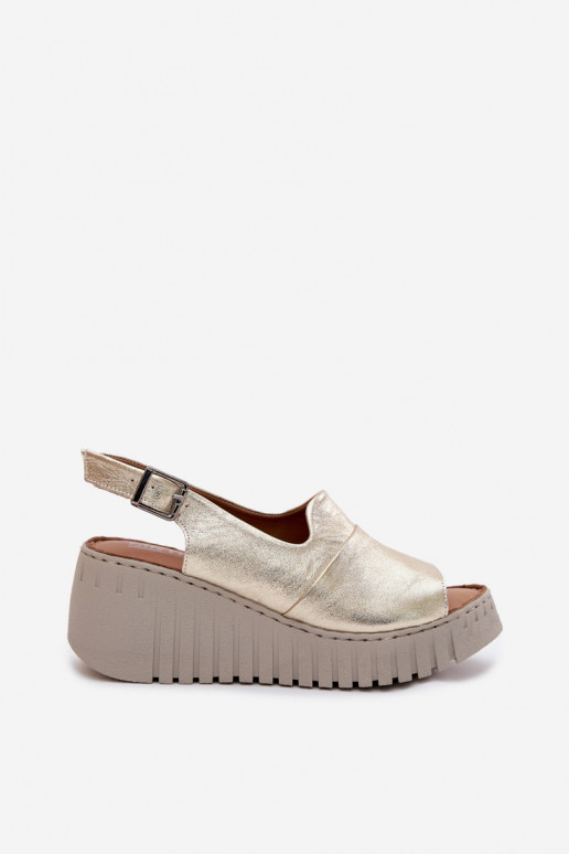 Dames sandalenOpturalnej Skóry met platform Artiker 58C3368 gouden kleur