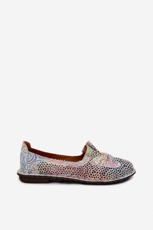 Leren ballerina's met uitsnedelementen en linten Artiker 58C3481 in verschillende kleuren