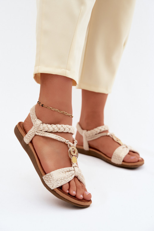 Platte sandalen Artiker 58C0628 goudkleurig