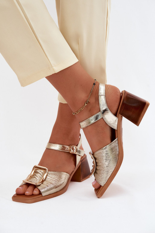 Dames sandalen Dames met hakken met gespen Artiker 58C2033 gouden kleur